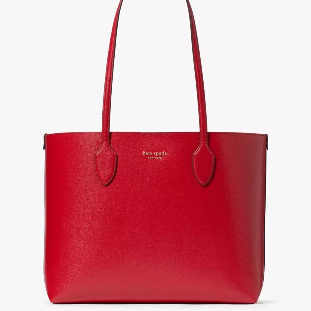 Kate Spade Red Bleecker Stencil Heart Tote with Pouch